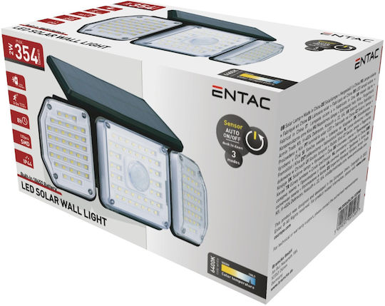 Entac ESL3H-122SMD Waterproof Solar LED Floodlight 2W with Motion Sensor IP44