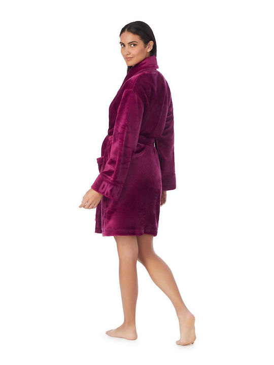 DKNY Winter Women's Velvet Robe Purple