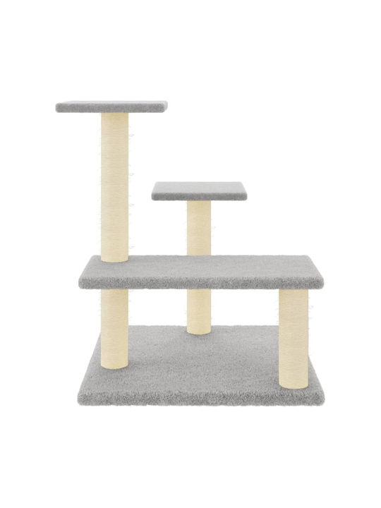 vidaXL Scratching Post Cat Trees Gray 3 levels 53.5x53.5x61cm