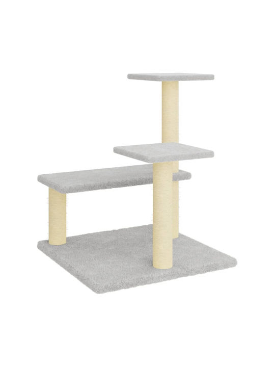 vidaXL Scratching Post Cat Trees Gray 3 levels 53.5x53.5x61cm