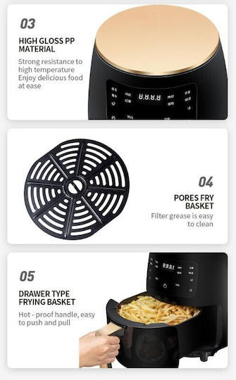 Sokany Air Fryer 4.5lt Μαύρο BL-451