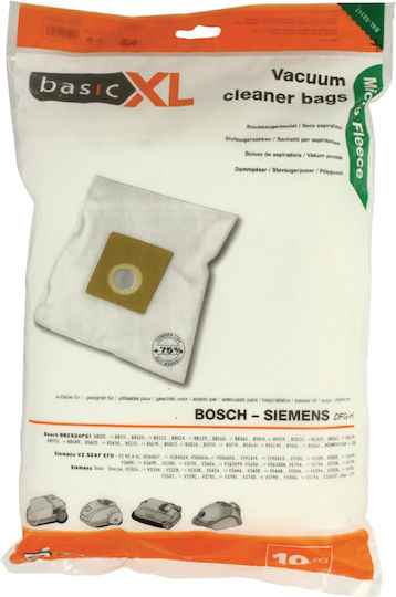 BasicXL Σακούλες Σκούπας 10τμχ Συμβατή με Σκούπα Bosch / Siemens