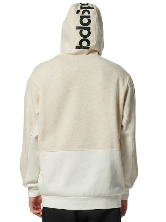 Body Action Men's Sweatshirt with Hood and Pockets Beige