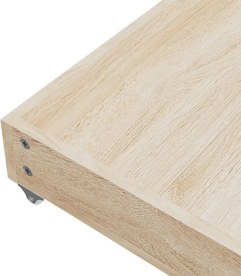 vidaXL Sertar de pat din Lemn cu Roți în Culoare Bej 67x50x16cm 2buc