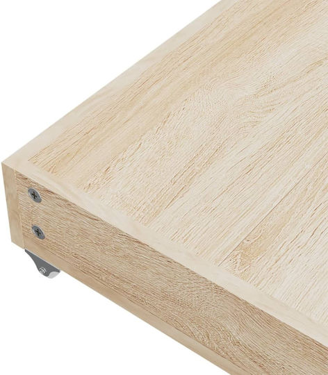 vidaXL Bed Drawer made of Wood with Wheels in Brown Color 67x50x16cm 2pcs