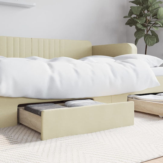 vidaXL Sertar de pat din Lemn cu Roți în Culoare Bej 67x50x16cm 2buc