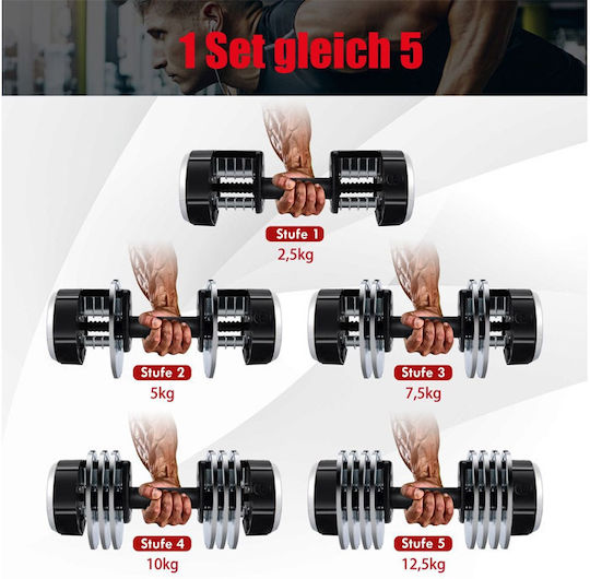 Costway Αλτήρας 1x 12.5kg Ρυθμιζόμενος με Βάση