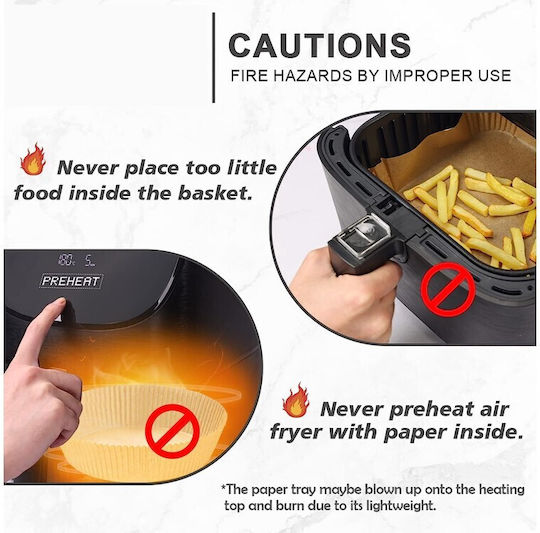 Aj WP Non-Stick Baking Papers for Air Fryer 20x20cm 50 Pieces