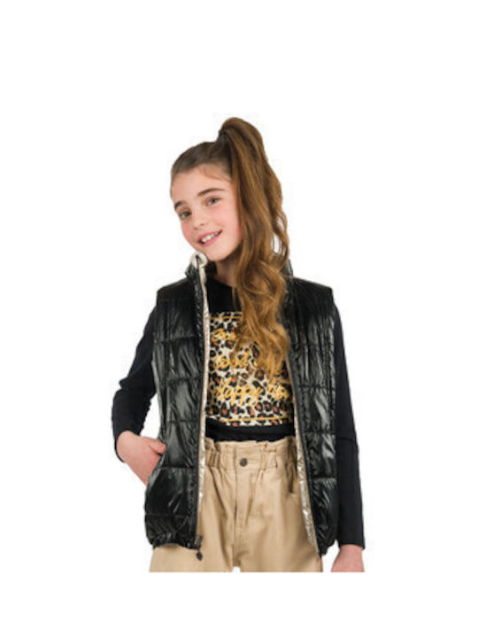 Energiers Kids Quilted Jacket Sleeveless Double Sided Gold