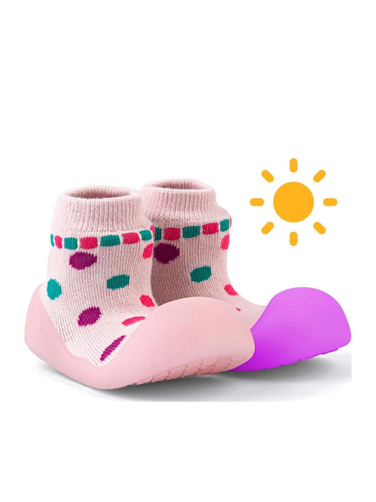 BigToes Μακριές Παιδικές Καλτσοπαντόφλες Ροζ