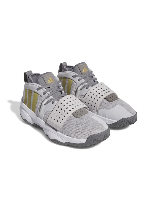 Adidas Dame 8 Extply Scăzut Pantofi de baschet Light Solid Grey / Gold Metallic / Grey Three