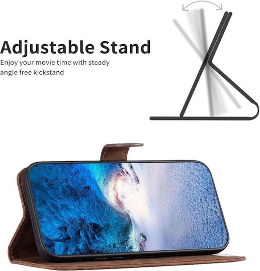 Plaid Embossed Brieftasche Braun (Google Pixel 7)