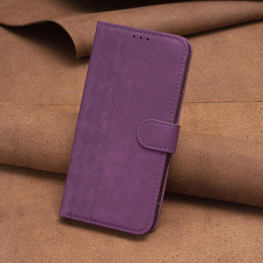 Plaid Embossed Wallet Μωβ (Google Pixel 7)