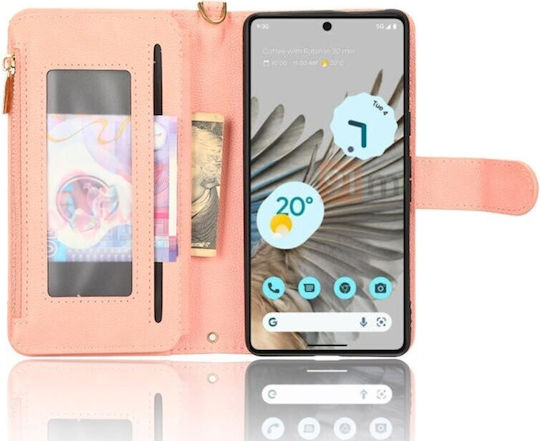 Multi Zipper Brieftasche Rosa (Google Pixel 7)
