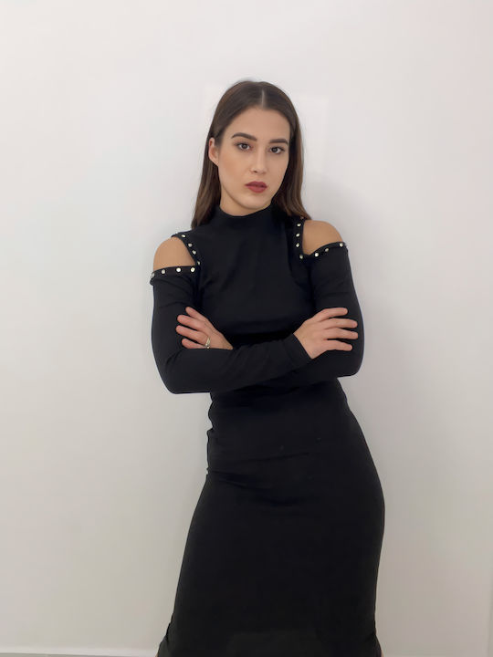 Midi Damenkleid Schwarz