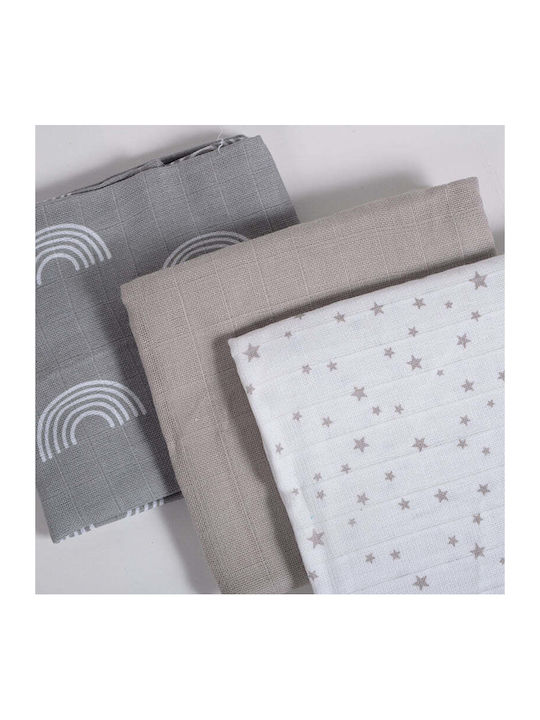 Bimbidreams Burp Cloths Grey 70x80cm 3pcs