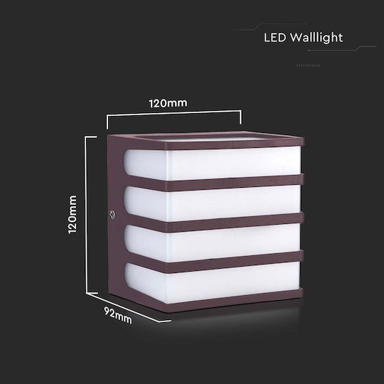 V-TAC Wandmontierte Außen-Deckenleuchte LED IP65 8W mit Warmweiß Licht 12x12x9.2εκ.
