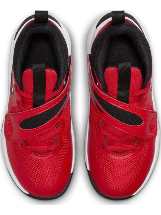 Team Hustle D 11 Ps Kids Sports Shoes Basketball with Hoop & Loop Closure Red