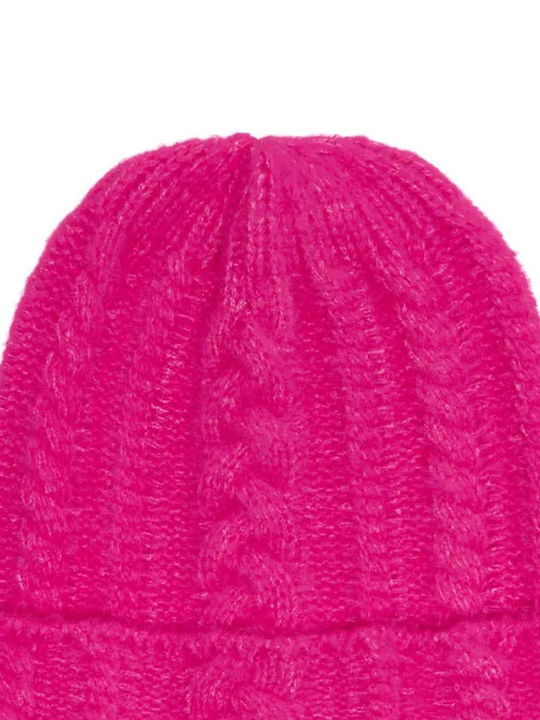 Beanie Γυναικείος Σκούφος Πλεκτός σε Φούξια χρώμα