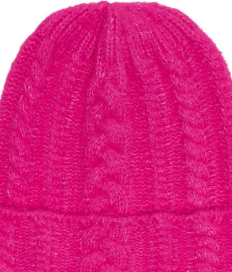 Beanie Frauen Beanie Gestrickt in Fuchsie Farbe