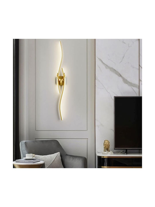 Modern Wall Lamp with Integrated LED and Warm White Light Gold Width 12cm