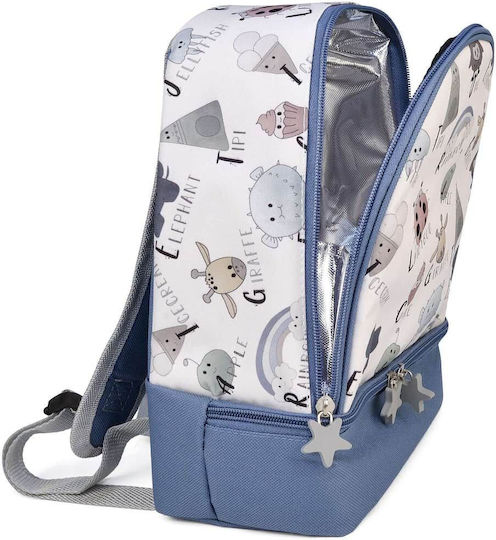 Iris Barcelona School Insulated Backpack Lunch Bag 5lt Blue 21 x 12.5 x 28cm
