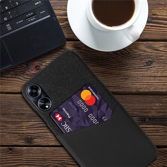 Cloth Back Cover Plastic Black (Oppo A98)
