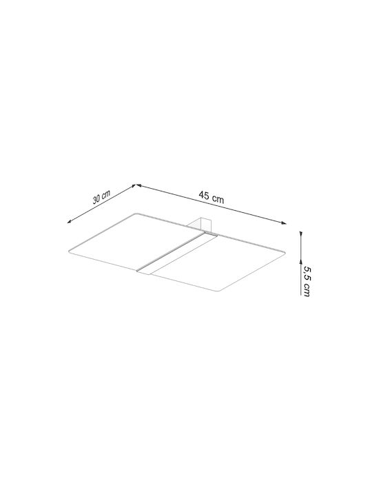 Sollux Azalia Ceiling Mount Light 45cm Silver with Socket G9