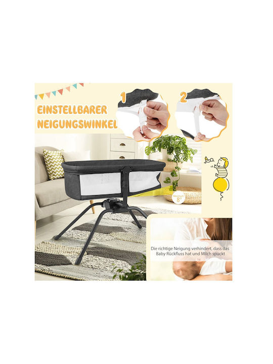 Costway Wiege mit Matratze und Rädern Gray