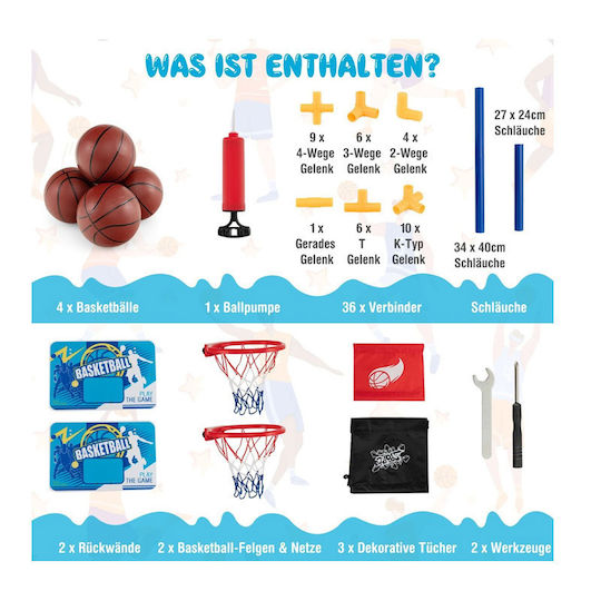 Costway Παιδική Μπασκέτα Im Freien και Innen mit Ständer