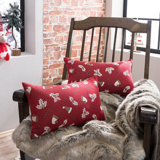 Teoran Christmas Decorative Square Pillowcase Red 65x65cm