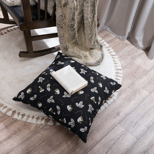 Teoran Christmas Decorative Square Pillowcase Black 45x45cm
