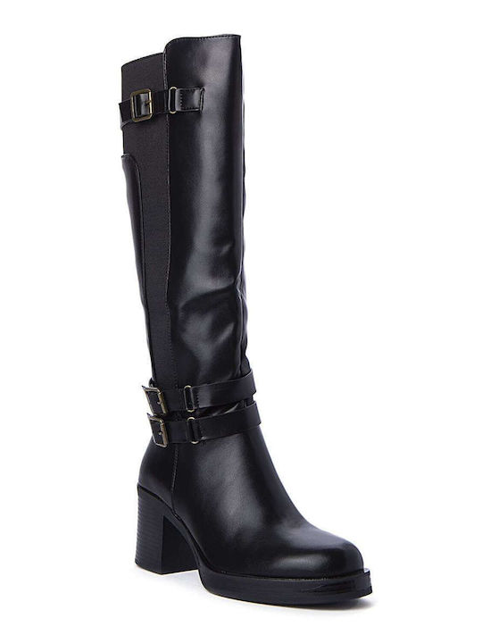 Keep Fred Synthetic Leather Women's Boots with Rubber Black