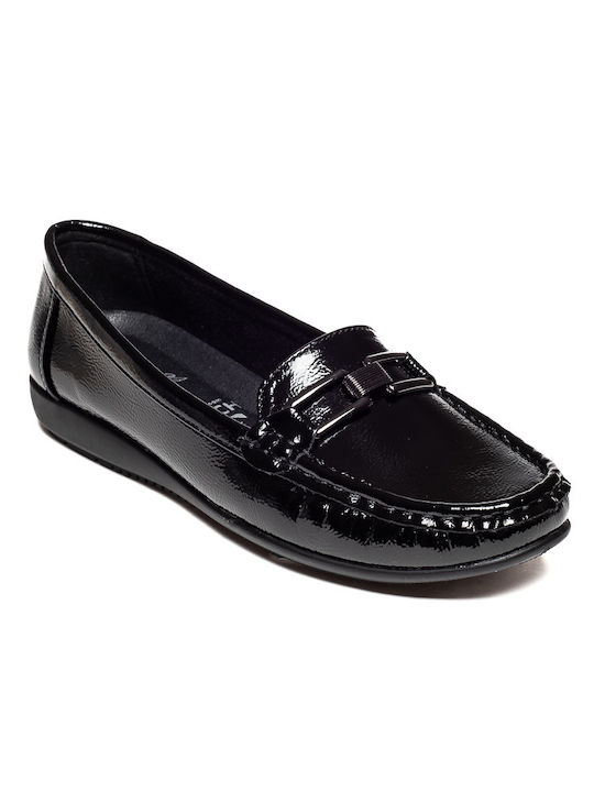 Soft & Flex Patent Leather Women's Moccasins in Black Color