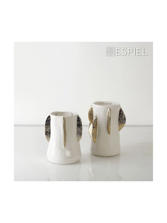 Espiel Decorative Vase White 22.5cm