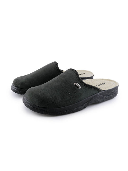 Adam's Shoes Men's Leather Slippers Gray