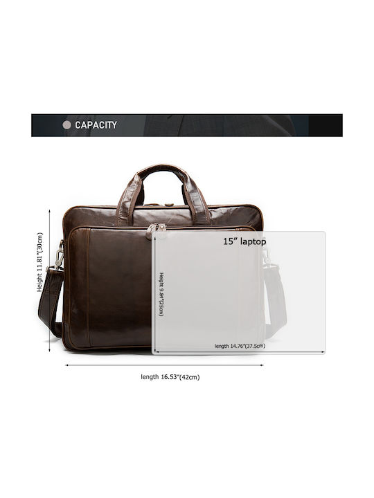 Leder Herrentasche Geldbörse Braun