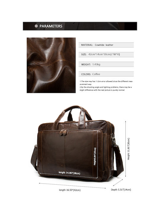 Leder Herrentasche Geldbörse Braun