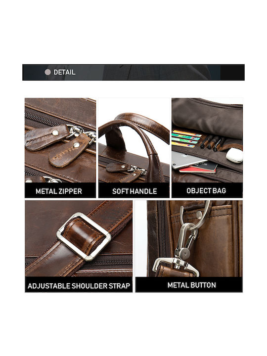 Leder Herrentasche Geldbörse Braun