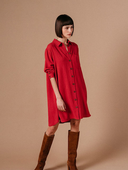 Grace & Mila Mini Shirt Dress Dress Pink