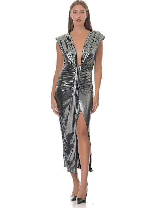 Summer Maxi Evening Dress with Tearing Black