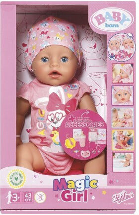 ZAPF Creation Baby Born Set Papușă Bebe Magic Girl Pentru 3+ Ani 43 Cm