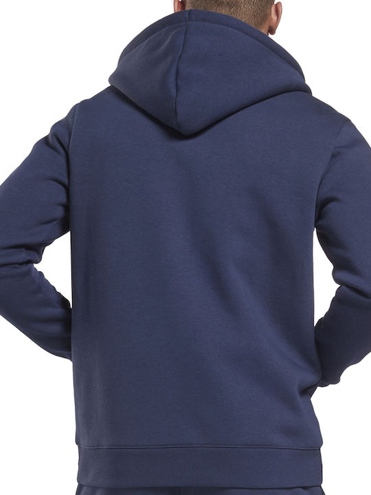 Reebok Men's Sweatshirt Jacket with Hood Navy Blue