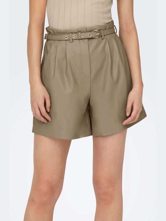 Only Women's Leather Shorts Brown