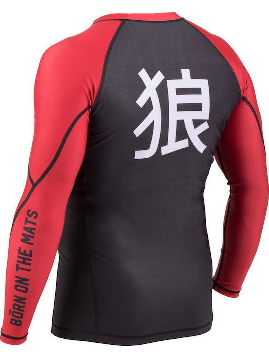 Okami Ανδρική Μακρυμάνικη Μπλούζα ORS114 για Jiu-Jitsu Κόκκινη