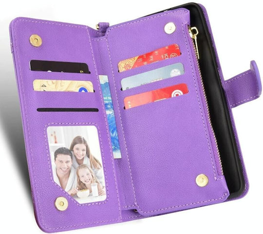 Multi Zipper Brieftasche Lila (Google Pixel 7 Pro)