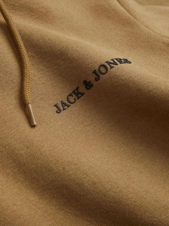 Jack & Jones Мъжки Суитшърт с Качулка Кафяв