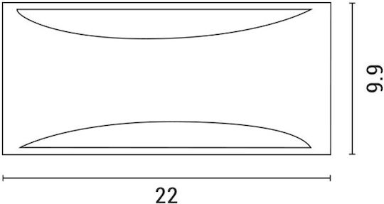 Eurolamp Επιτοίχια Εξωτερική Πλαφονιέρα E27 IP54 Διπλής Δέσμης 22x9.9x10εκ.