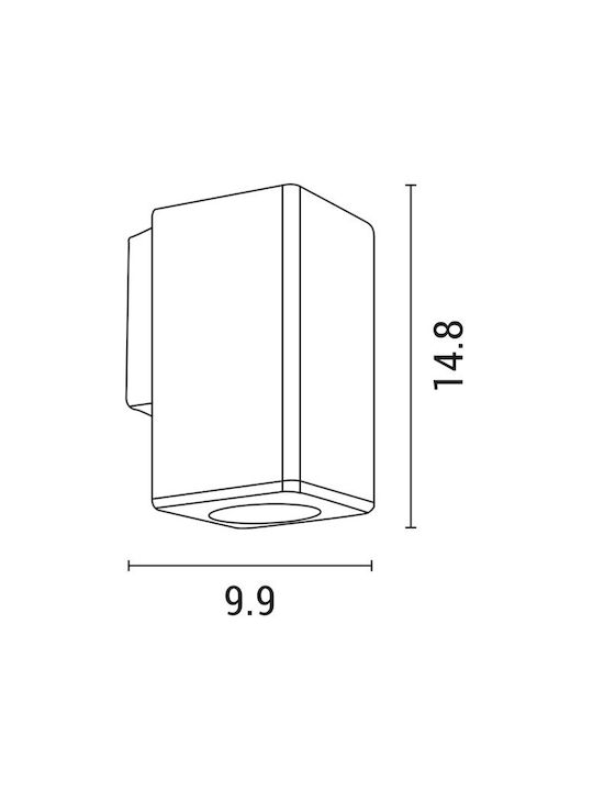 Eurolamp Etanș Spot de Perete pentru Exterior IP65 GU10 Alb