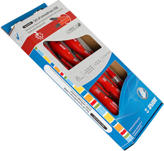 Unior 603CS6ATVD Set 6 Electrician VDE 1000V Screwdrivers